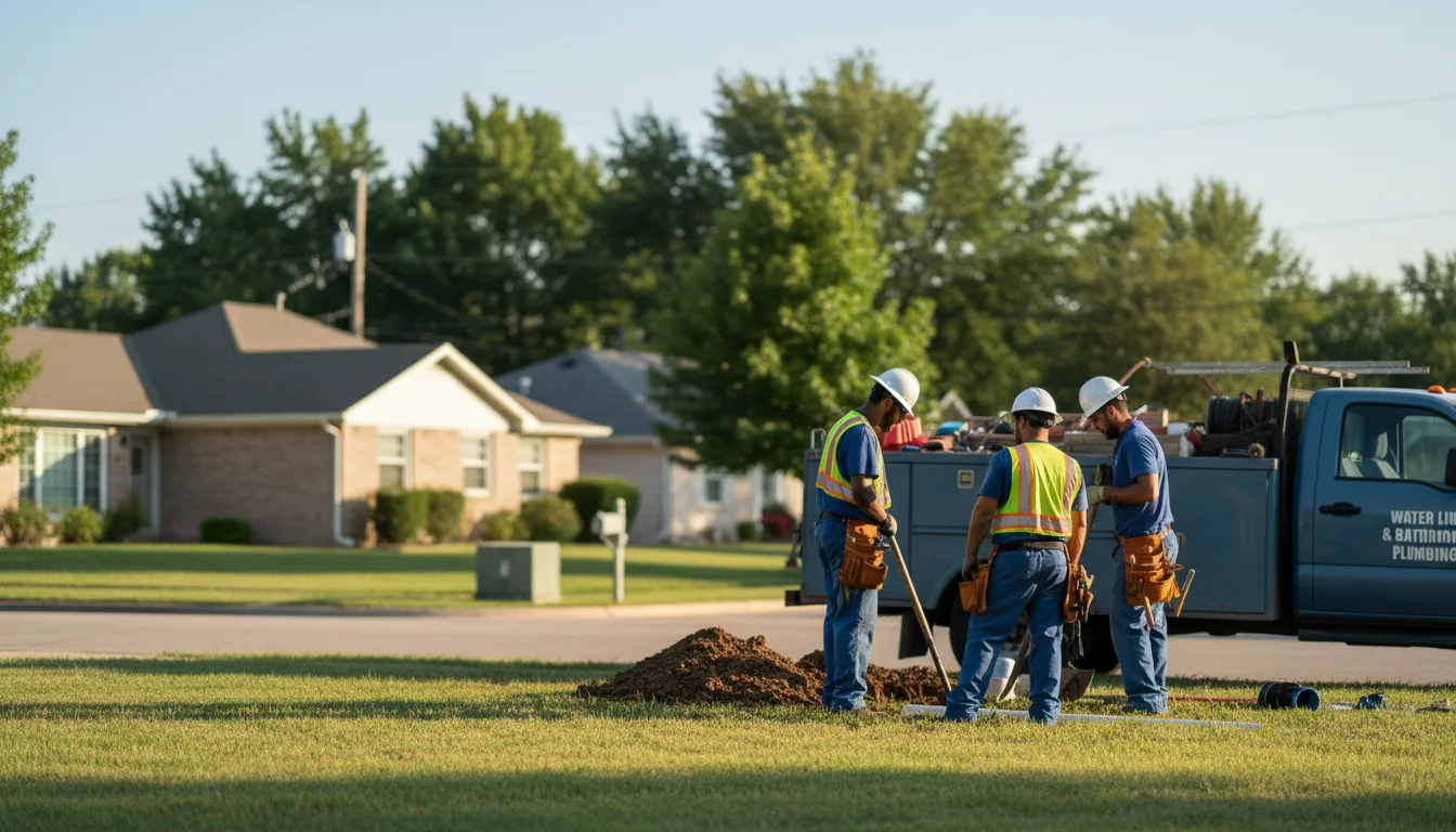 Residential water line and bathroom plumbing service in Eaton, OH